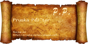 Pruska Péter névjegykártya